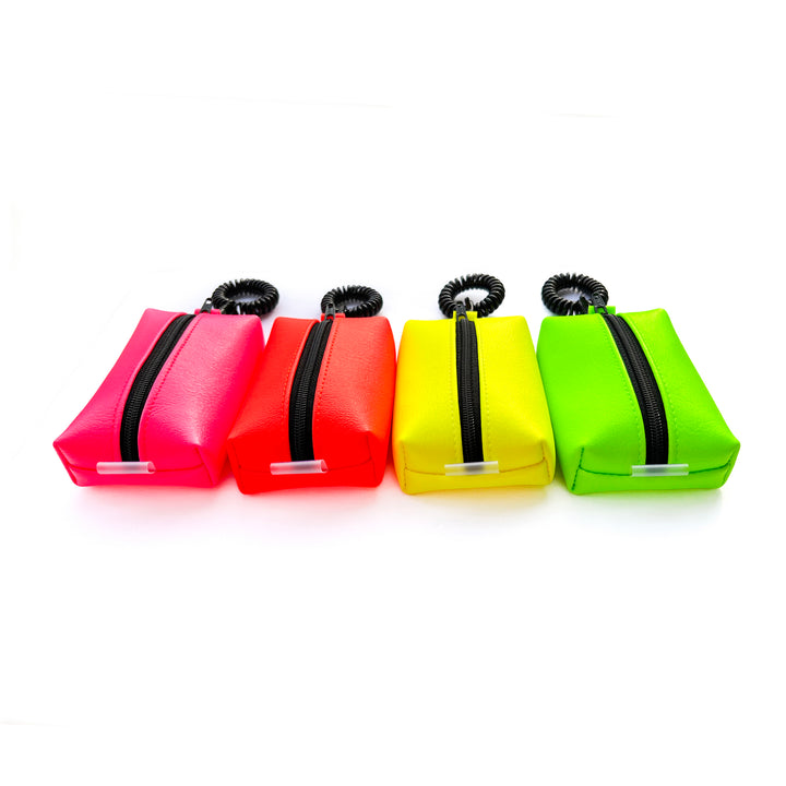 Petite Faux Leather Boxy Pouch | neon pink