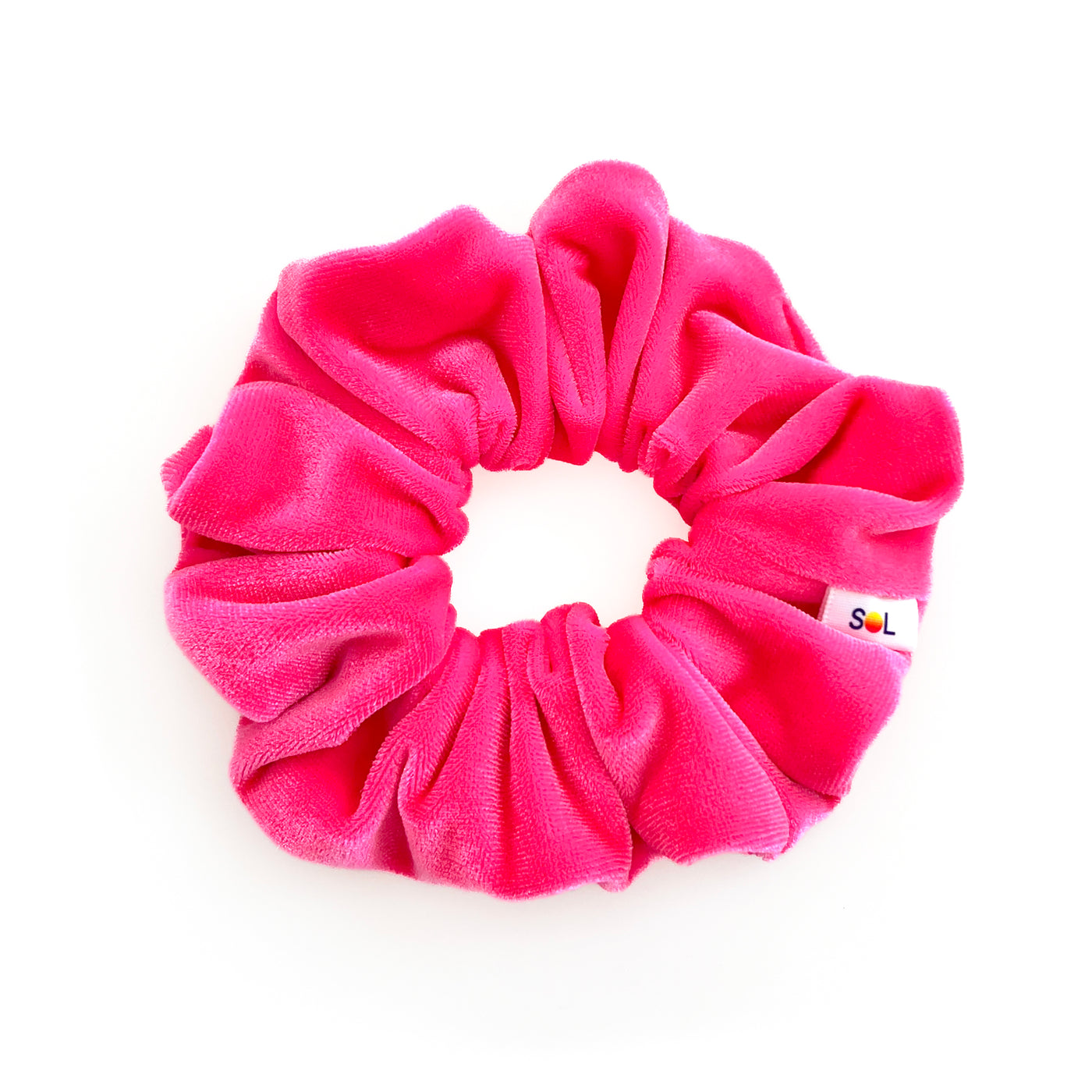 Lush Velvet Scrunchie | neon hot pink