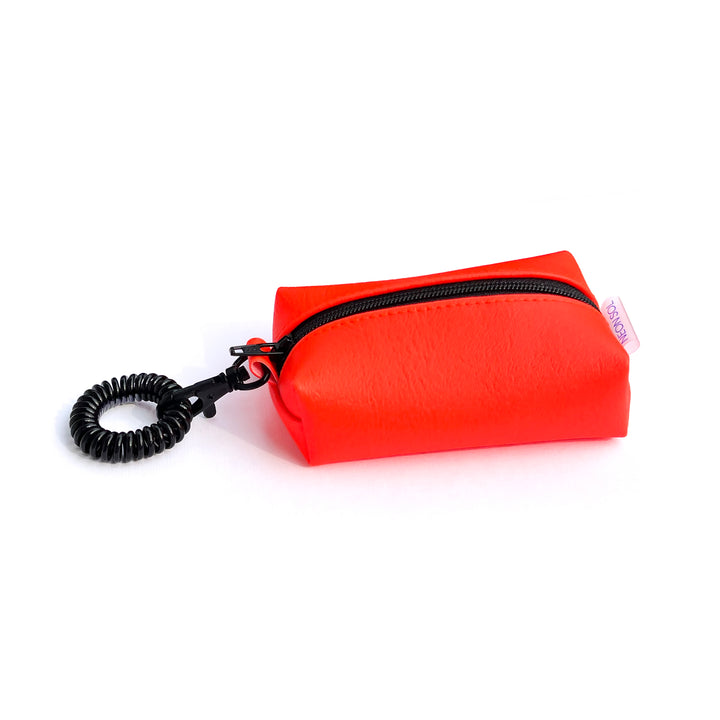 Petite Faux Leather Boxy Pouch | neon orange
