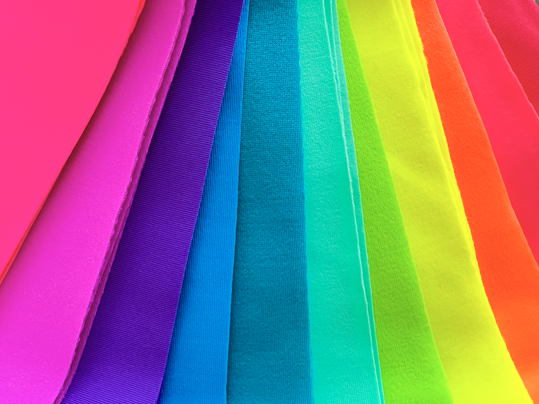 neon nylon tricot spandex fabric swatches