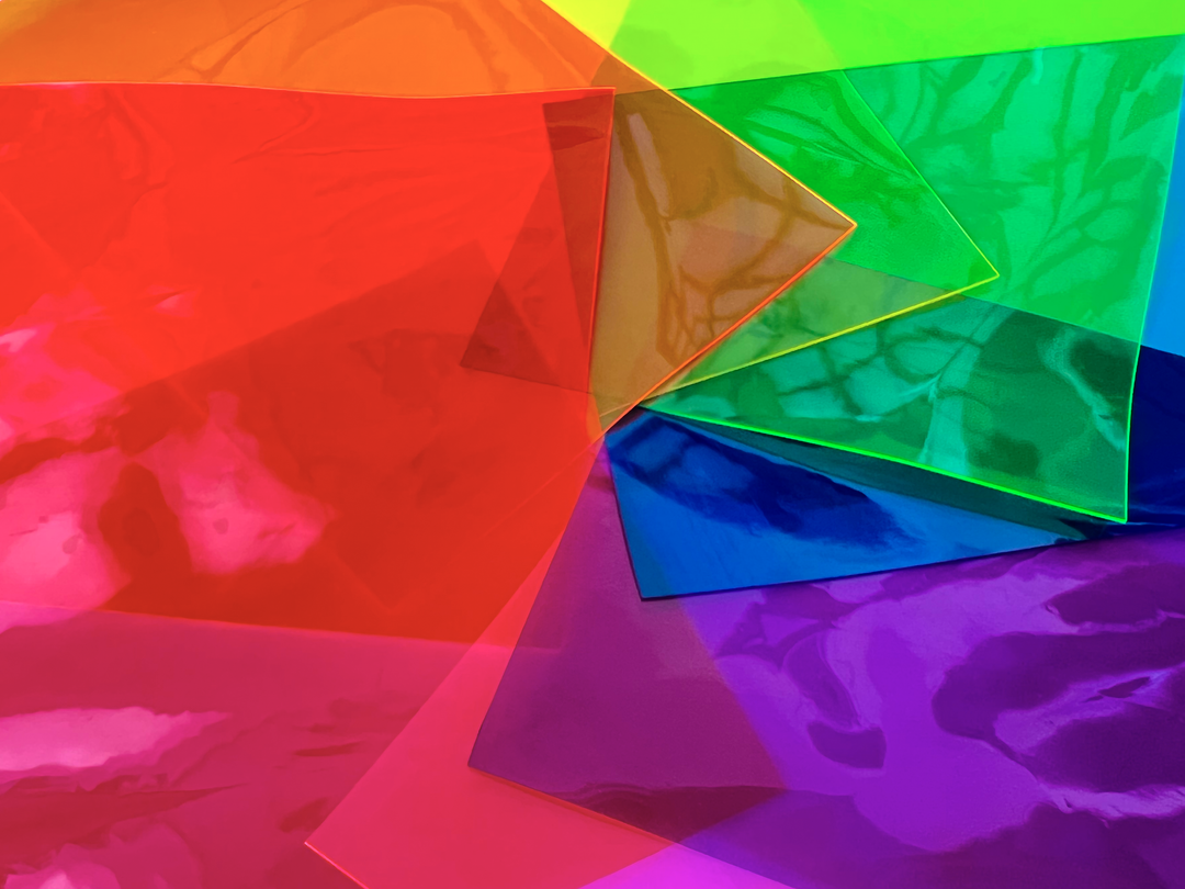 neon transparent vinyl fabric swatches