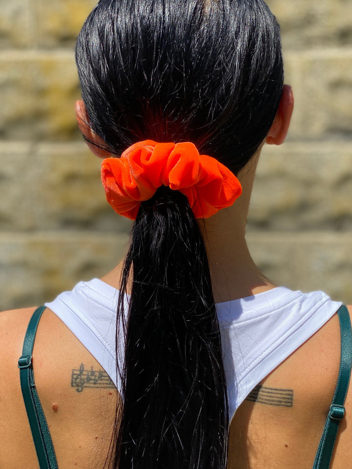 Luxe Velvet Scrunchie | neon orange