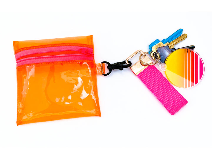 Transparent Clip-on Coin Pouch | neon orange