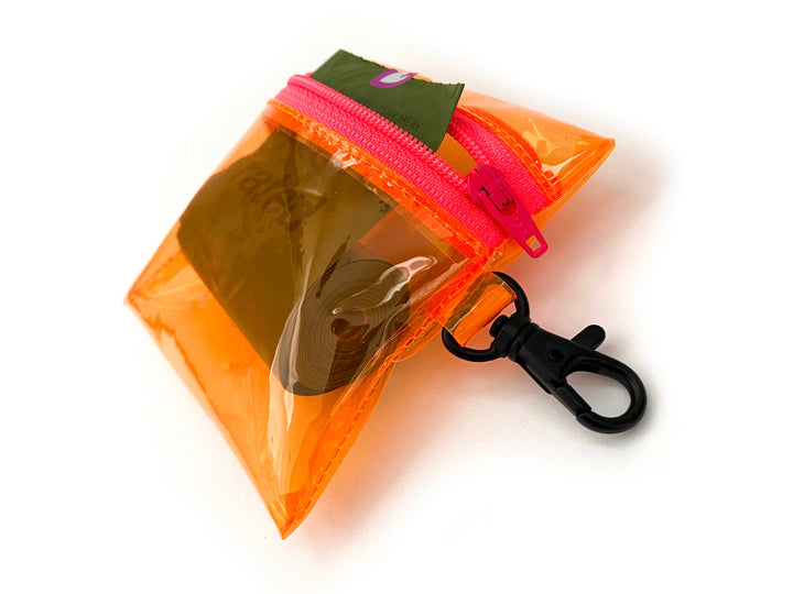 Transparent Clip-on Coin Pouch | neon orange