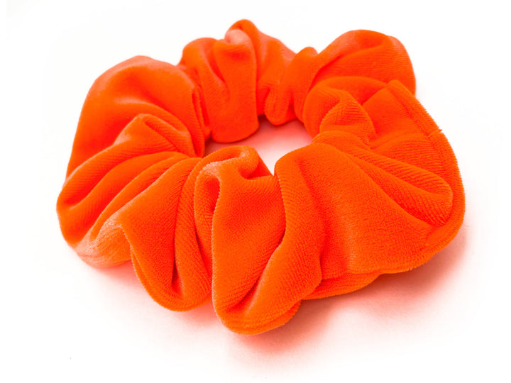 Luxe Velvet Scrunchie | neon orange