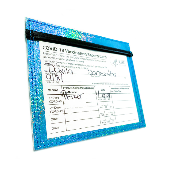 Document Card Holder | sky blue holographic