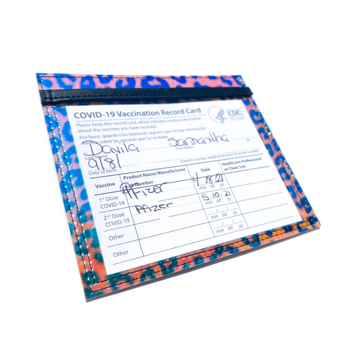 Document Card Holder | holographic leopard print