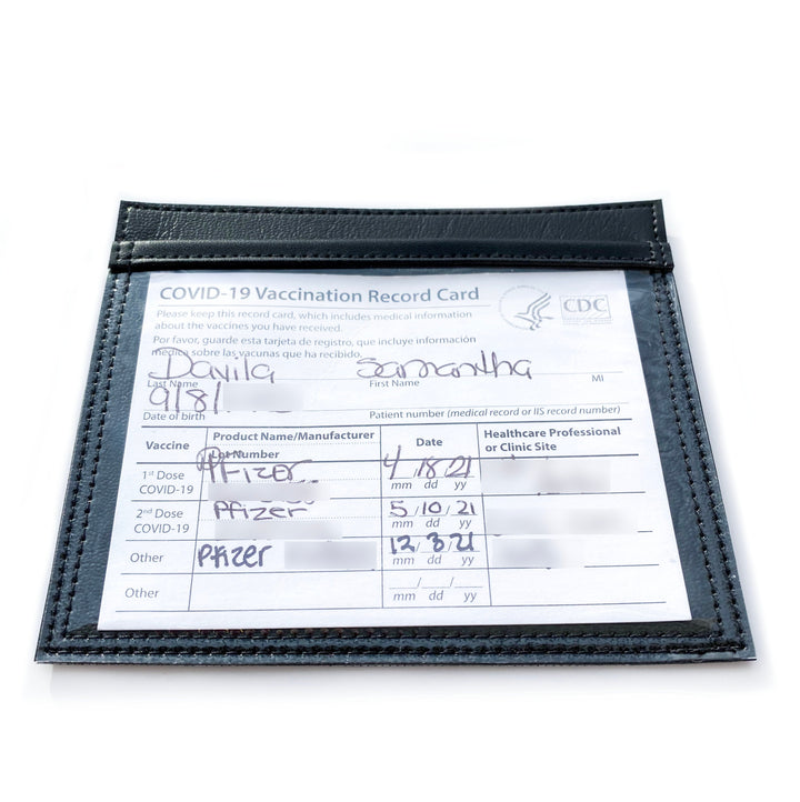 Document Card Holder | black faux leather