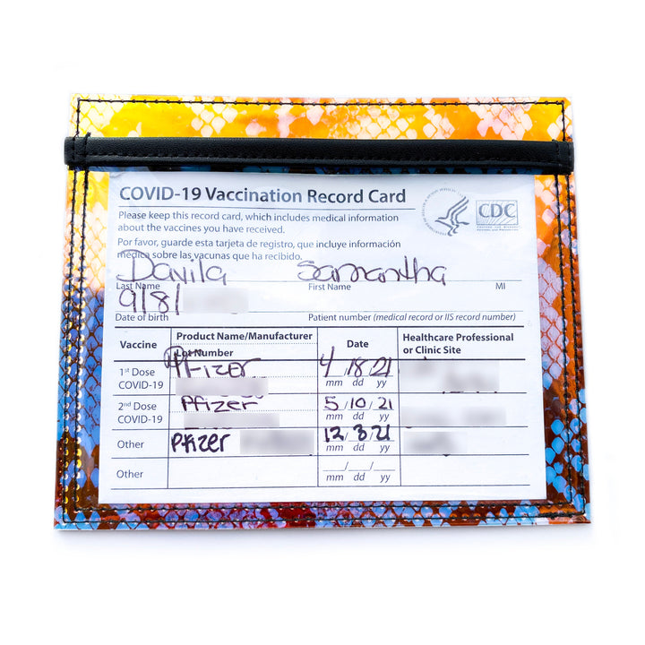 Document Card Holder | holographic snakeskin