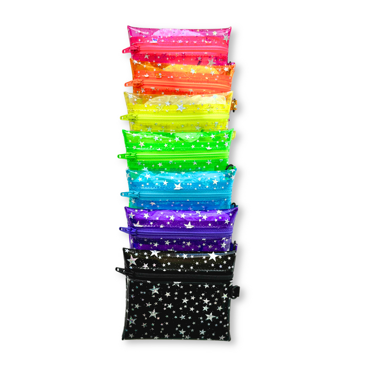 Transparent Glitter Stars Coin Pouch | black