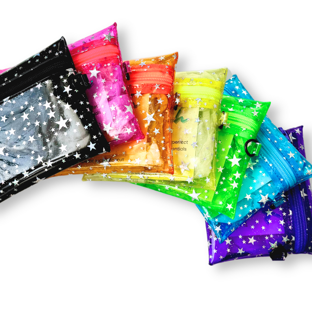 Transparent Glitter Stars Coin Pouch | blue