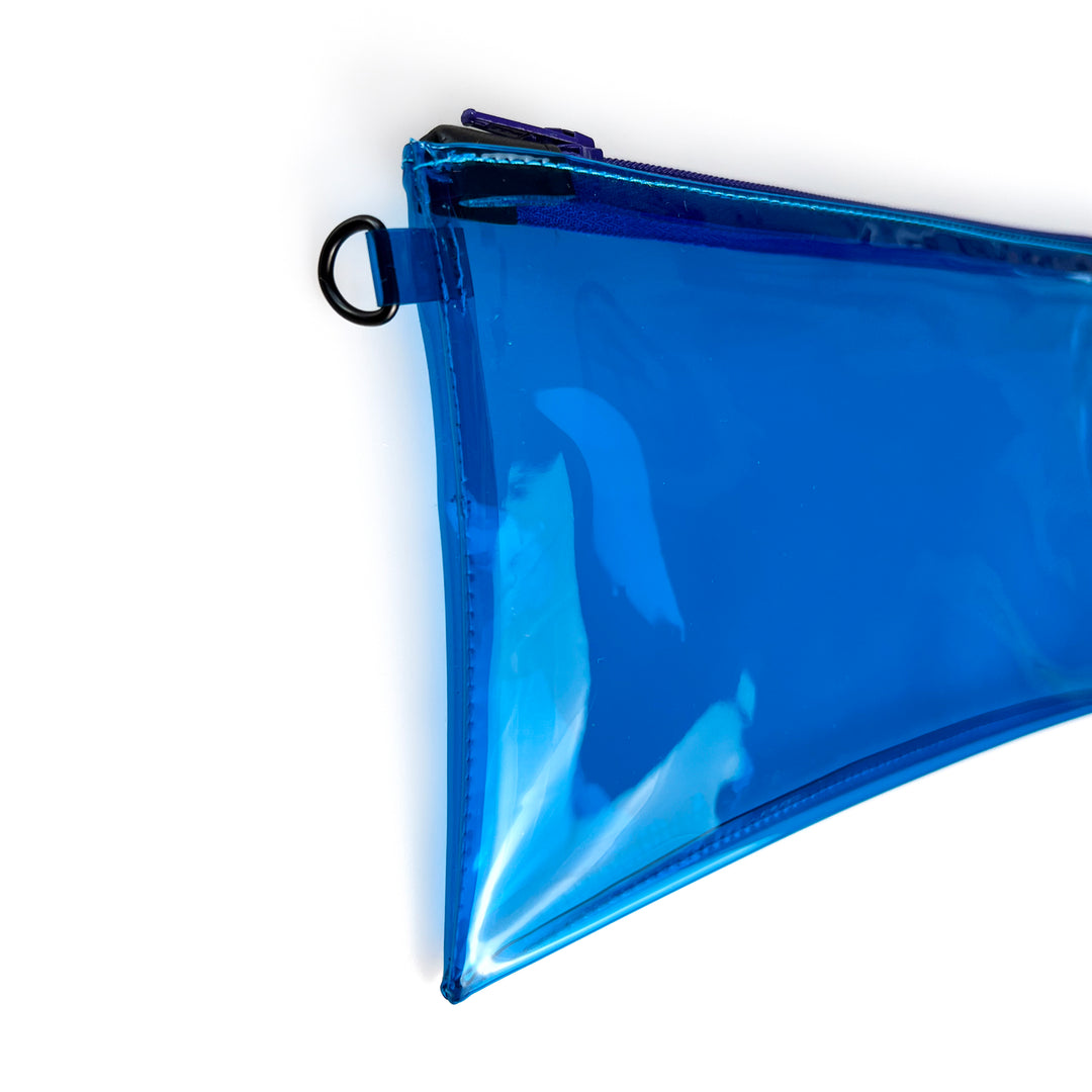 Transparent Vinyl Wristlet Pouch | electric blue