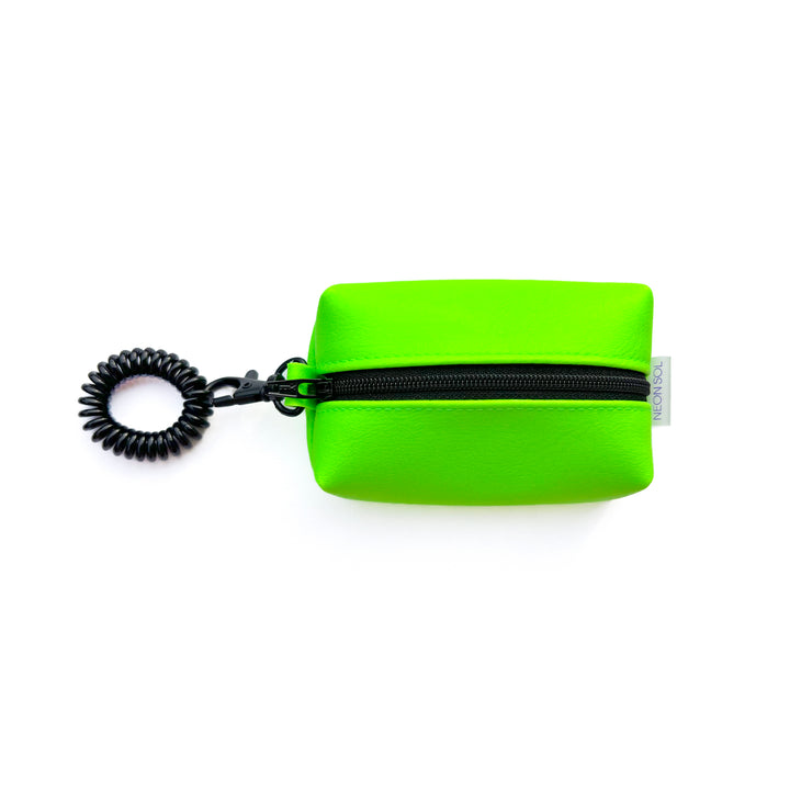 Petite Faux Leather Boxy Pouch | neon green