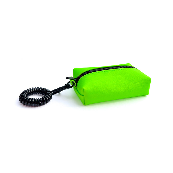 Petite Faux Leather Boxy Pouch | neon green