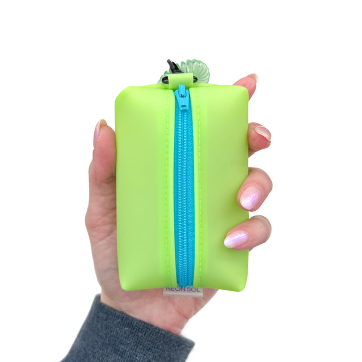 Petite Frosted Jelly Boxy Pouch | key lime