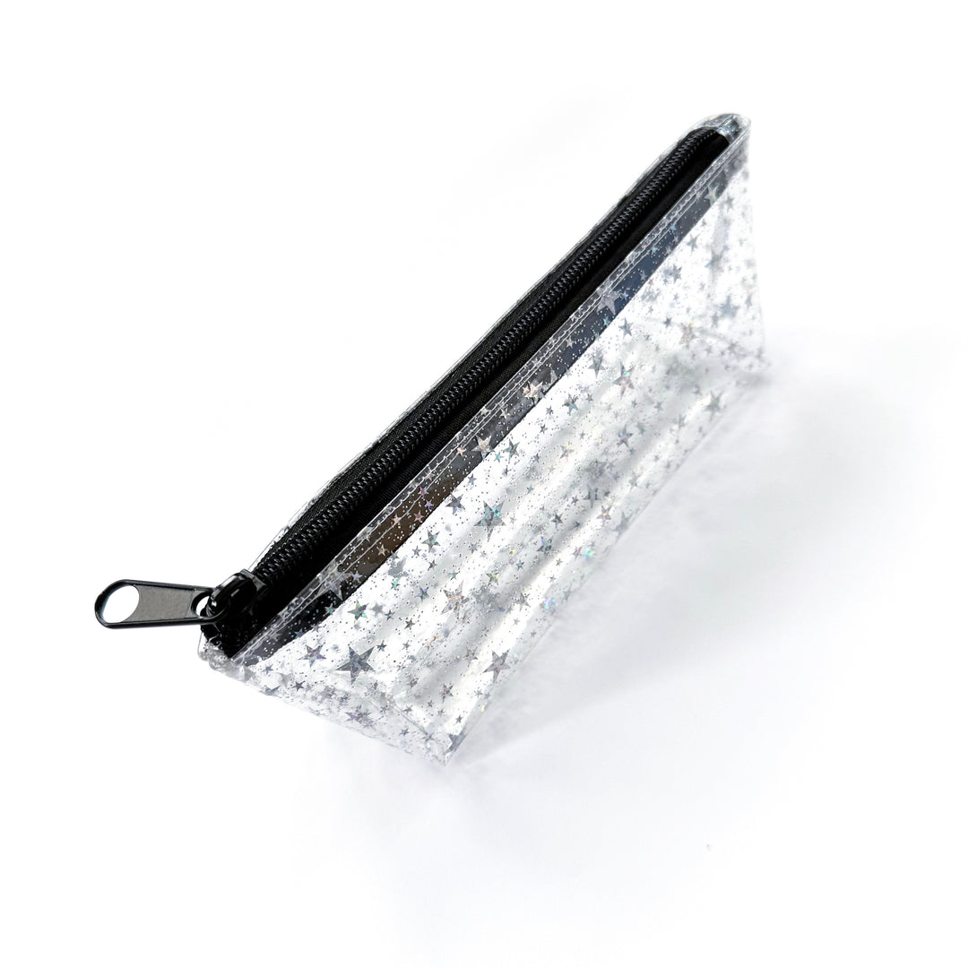 Pencil Case | clear glitter stars