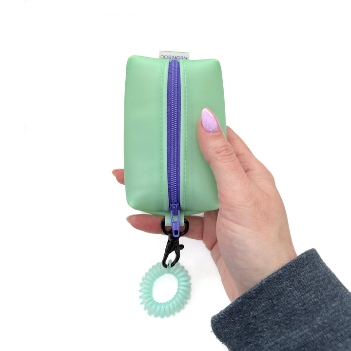 Petite Frosted Jelly Boxy Pouch | seafoam