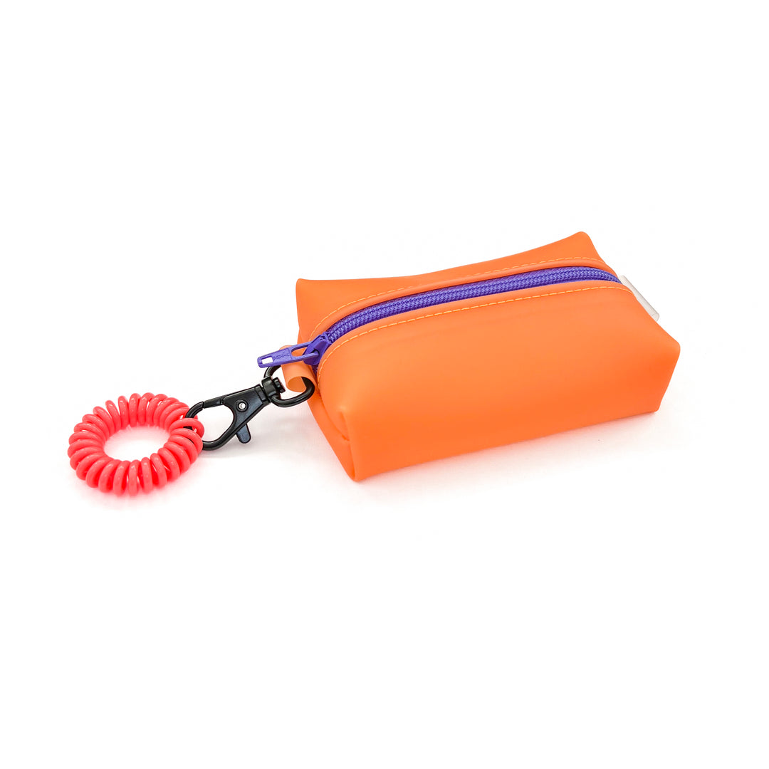 Petite Frosted Jelly Boxy Pouch | tangerine