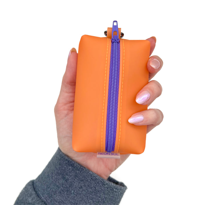 Petite Frosted Jelly Boxy Pouch | tangerine