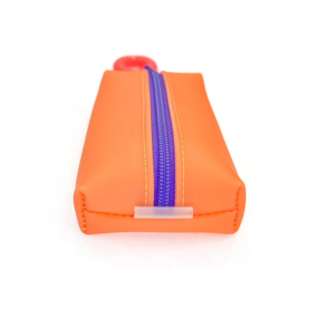 Petite Frosted Jelly Boxy Pouch | tangerine