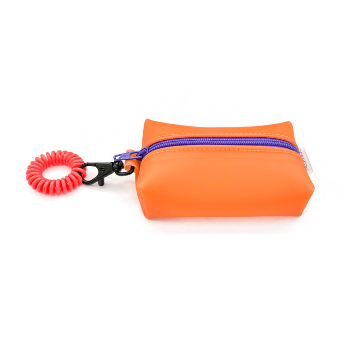 Petite Frosted Jelly Boxy Pouch | tangerine