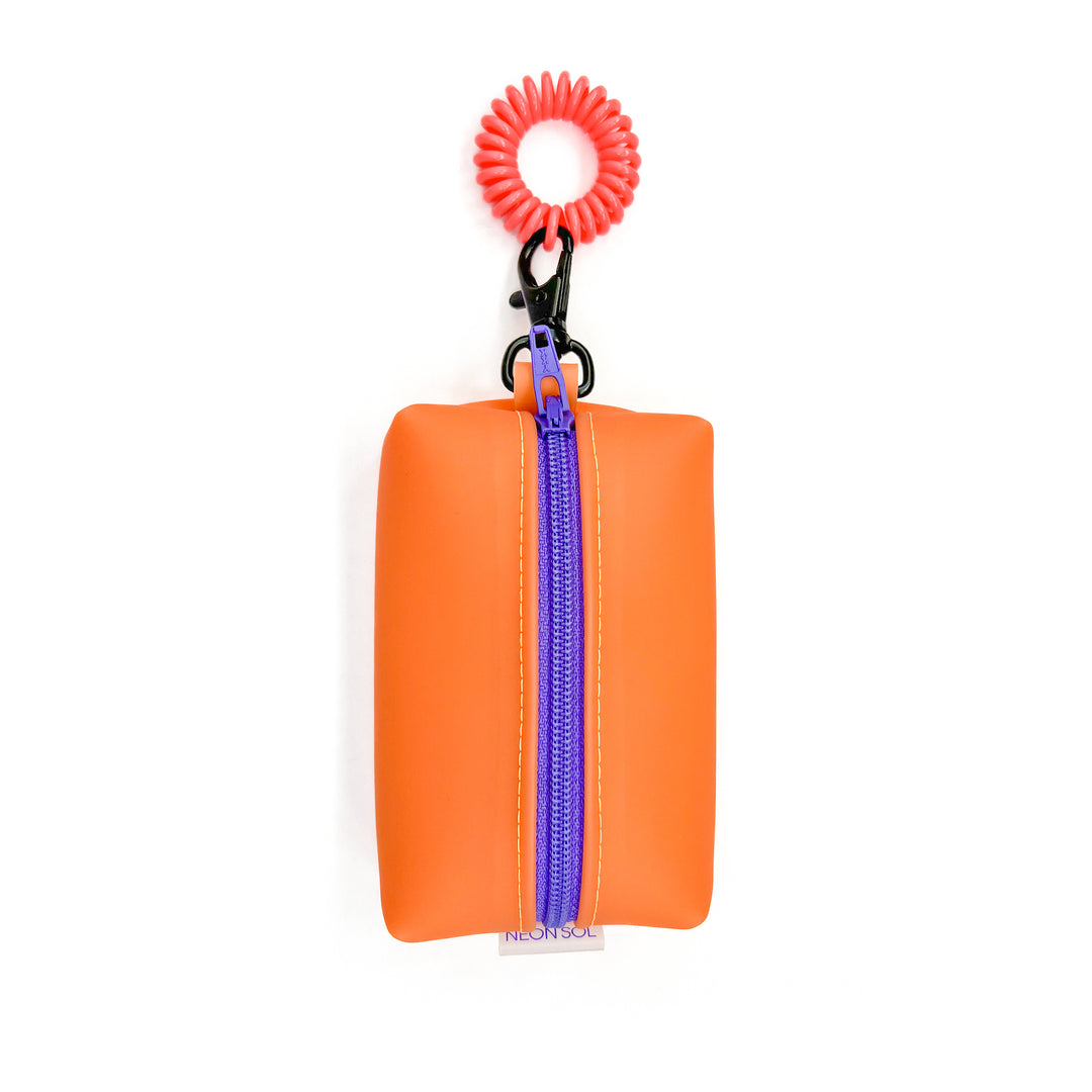 Petite Frosted Jelly Boxy Pouch | tangerine