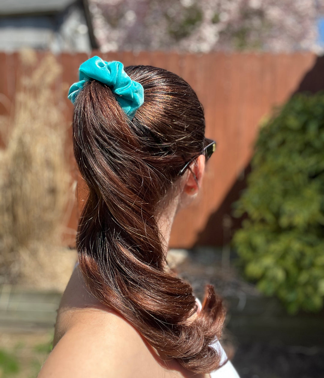 Luxe Velvet Scrunchie | turquoise