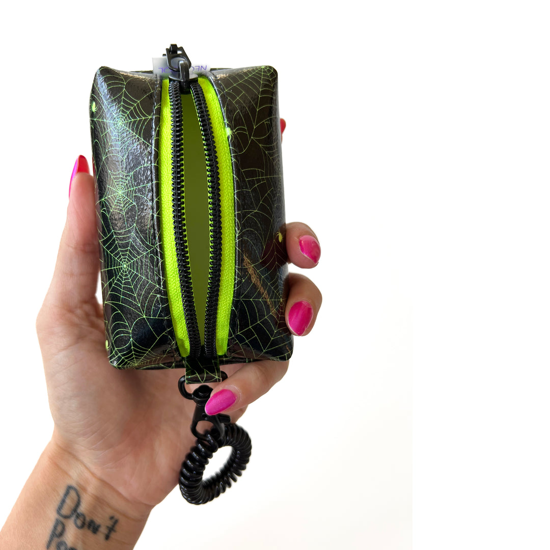 Petite Boxy Pouch | glow-in-the-dark webs