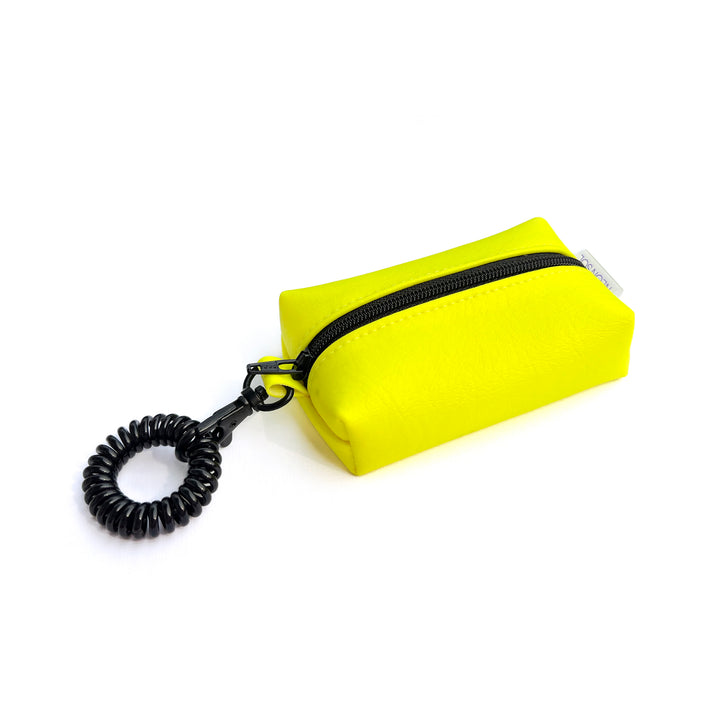 Petite Faux Leather Boxy Pouch | neon yellow