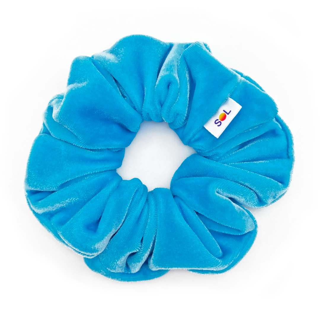 Luxe Velvet Scrunchie Set | bright rainbow set of 8