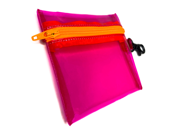 Transparent Clip-on Coin Pouch | neon pink