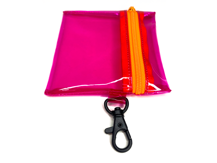 Transparent Clip-on Coin Pouch | neon pink