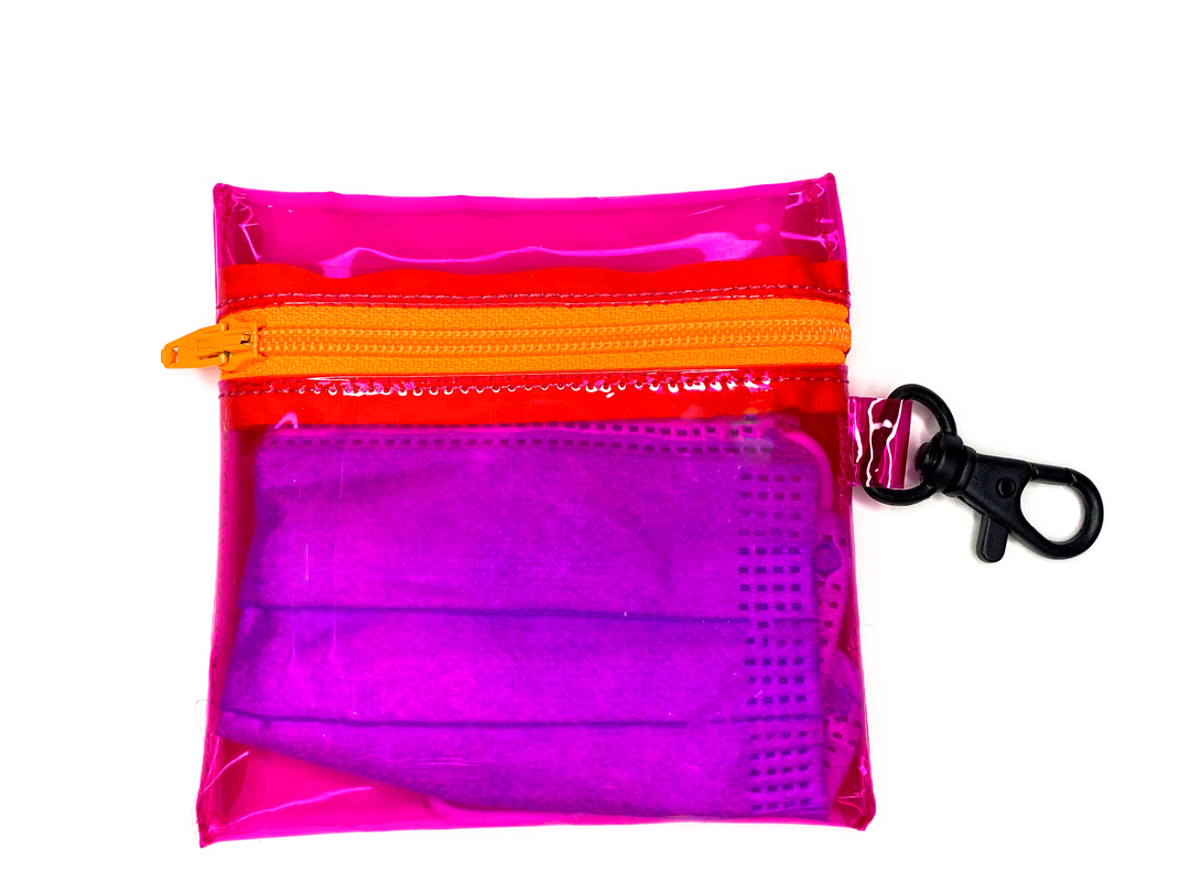 Transparent Clip-on Coin Pouch | neon pink