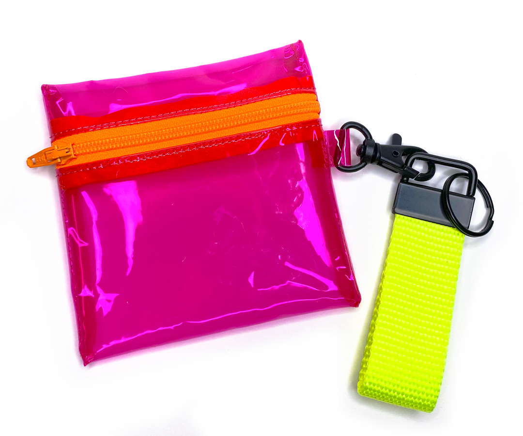 Transparent Clip-on Coin Pouch | neon pink