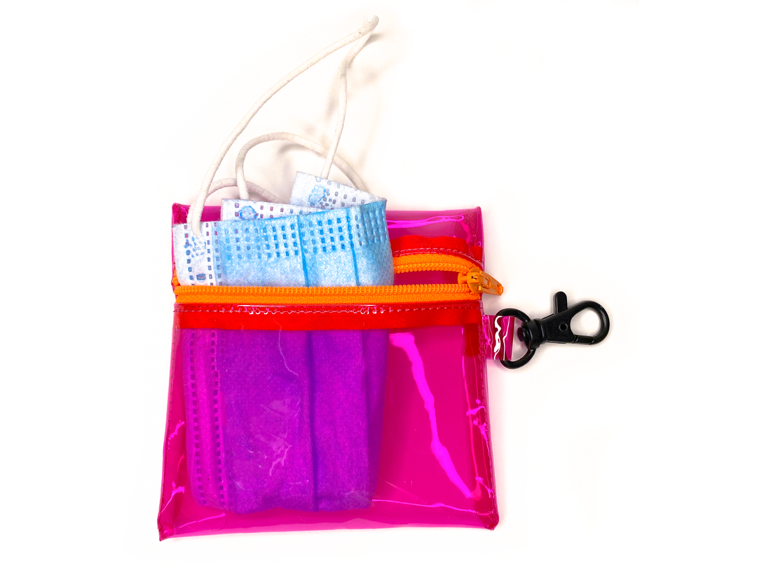 Transparent Clip-on Coin Pouch | neon pink