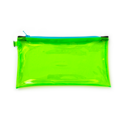 Transparent Neon Green Wristlet Pouch