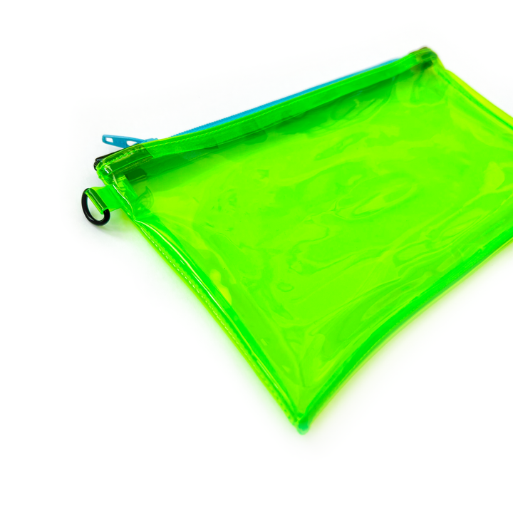 Transparent Vinyl Wristlet Pouch | neon green