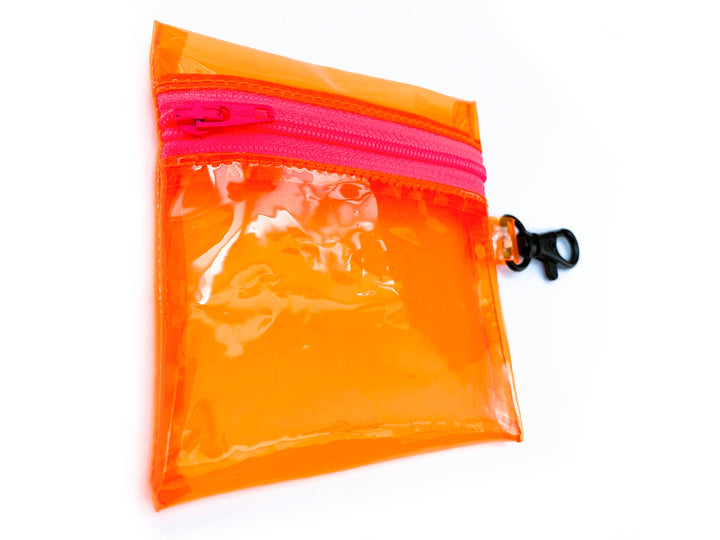 Transparent Clip-on Coin Pouch | neon orange