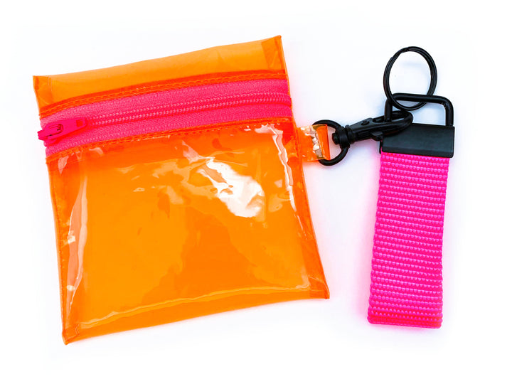 Transparent Clip-on Coin Pouch | neon orange