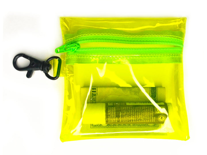 Transparent Clip-on Coin Pouch | neon yellow