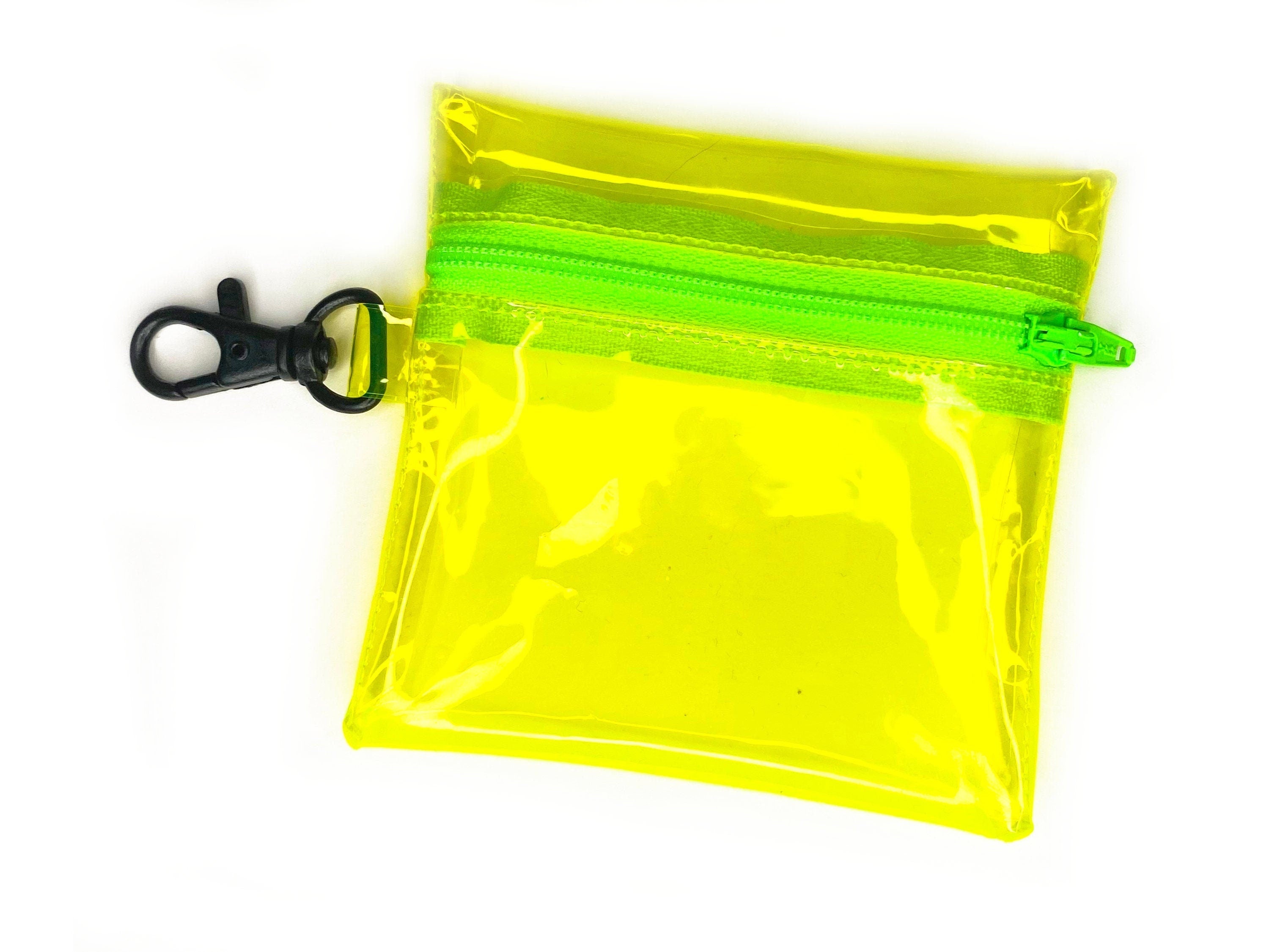 Transparent Neon Fluorescent Yellow Coin Pouch clip on NEON SOL