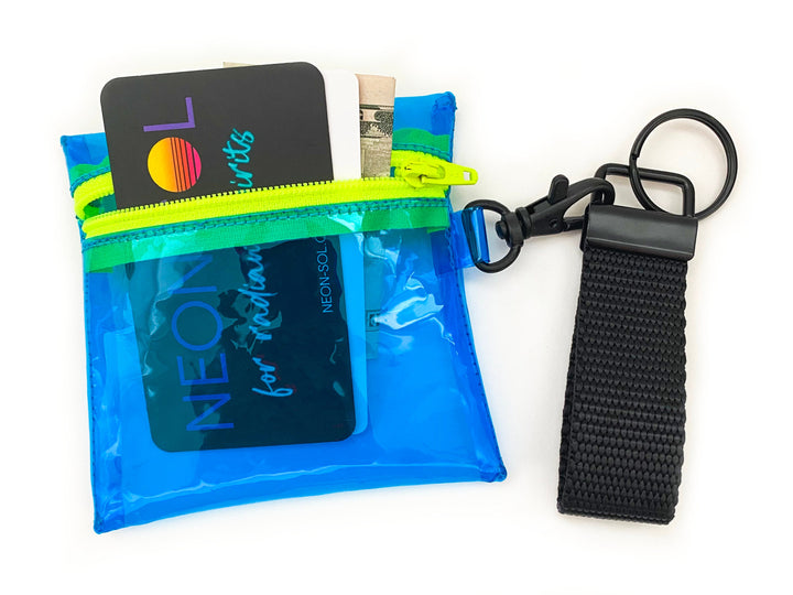 Transparent Clip-on Coin Pouch | electric blue