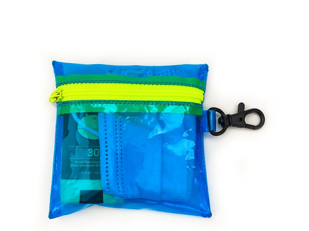 Transparent Clip-on Coin Pouch | electric blue