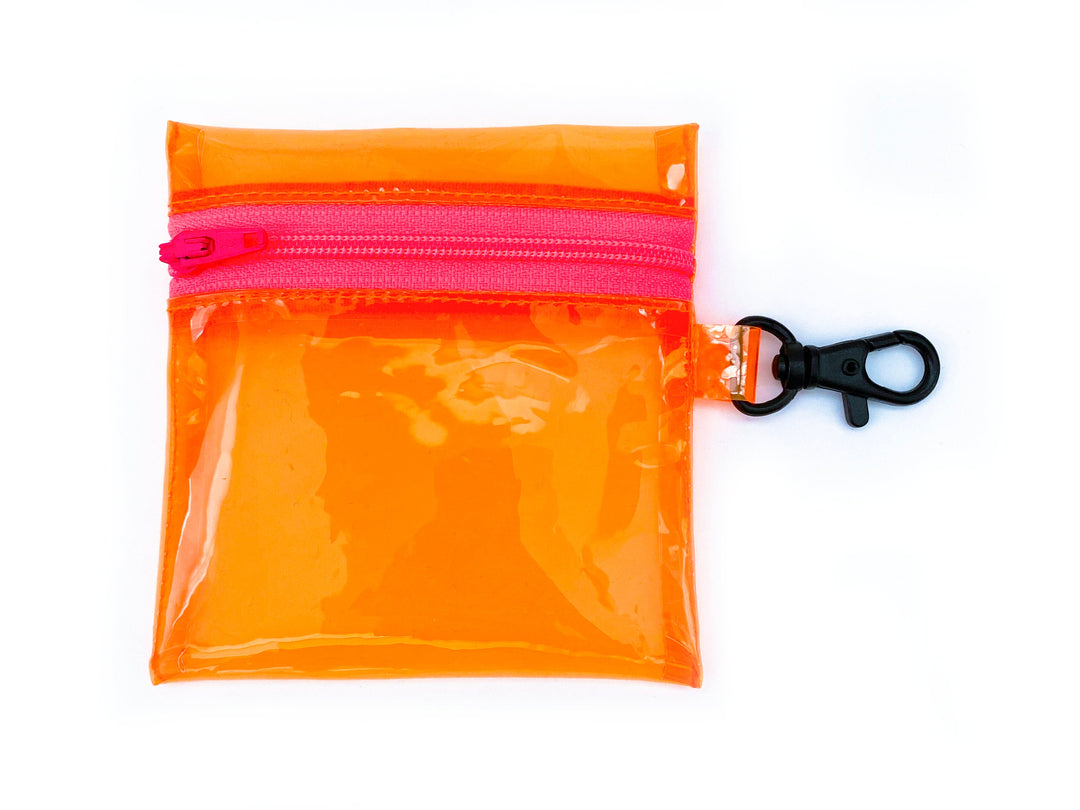 Transparent Clip-on Coin Pouch | neon orange