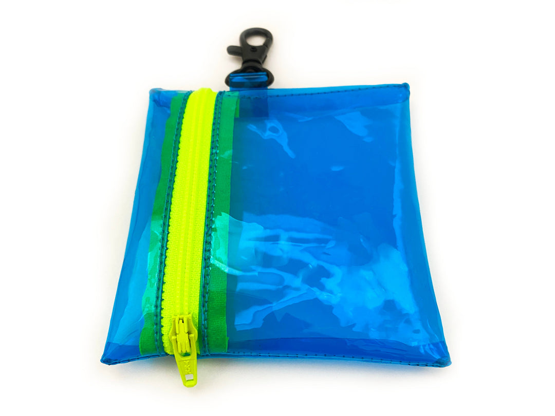 Transparent Clip-on Coin Pouch | electric blue