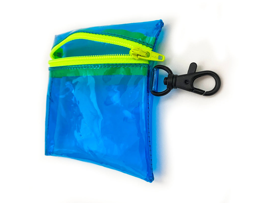 Transparent Clip-on Coin Pouch | electric blue