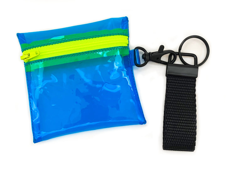 Transparent Clip-on Coin Pouch | electric blue