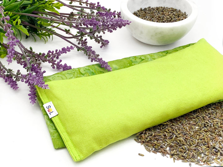 Lavender Eye Pillow | green hibiscus batik