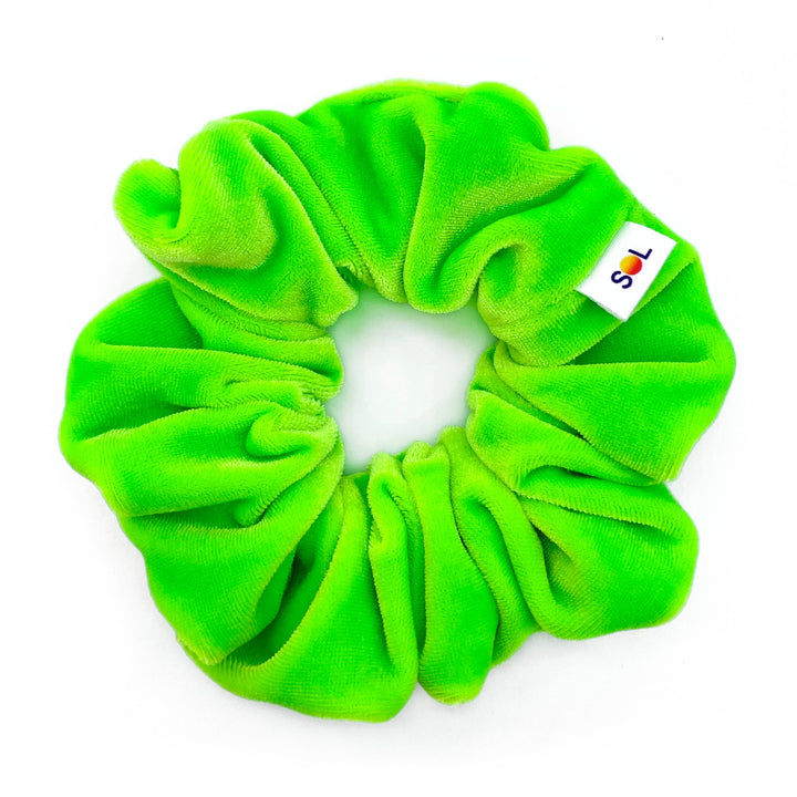 Luxe Velvet Scrunchie | neon green