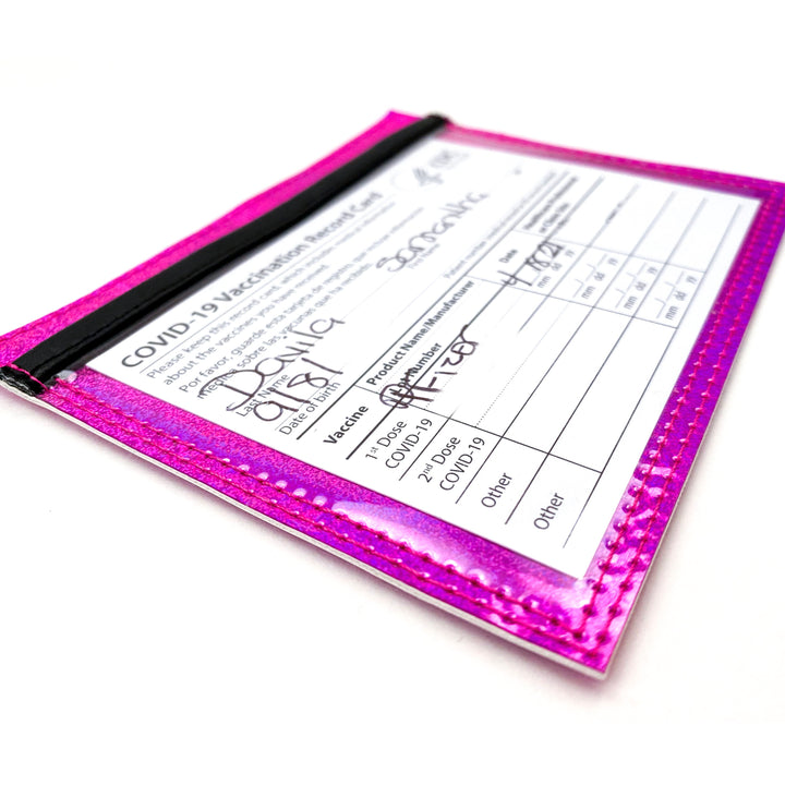 Vaccine Card Holder | neon pink holographic